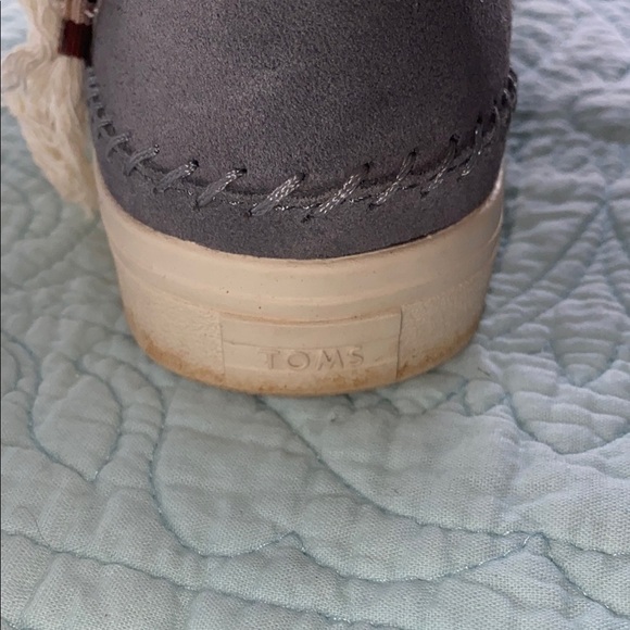 Toms Gray Suede Ankle Boots with Cuffed Edge - Picture 2 of 9